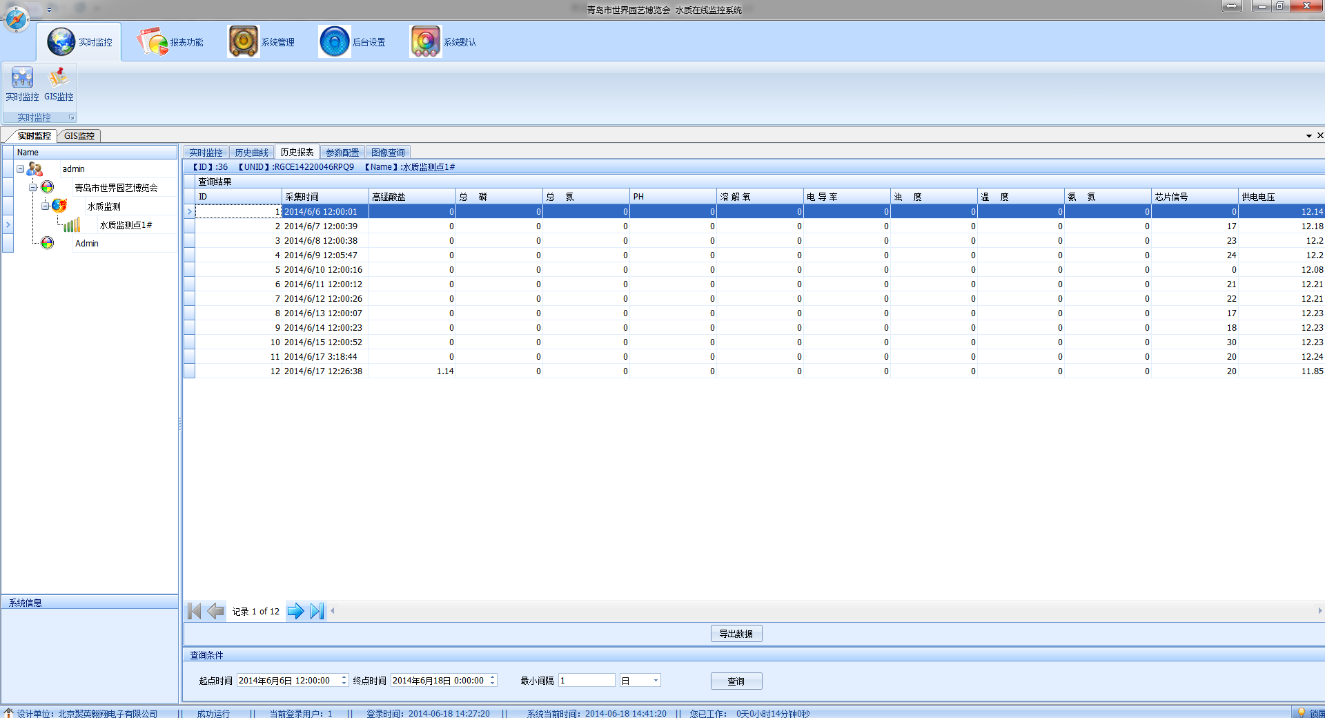 水质监测系统历史数据查询 水质监测系统历史数据查询