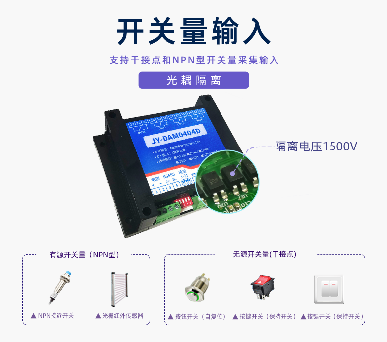 开关量输入，光耦隔离