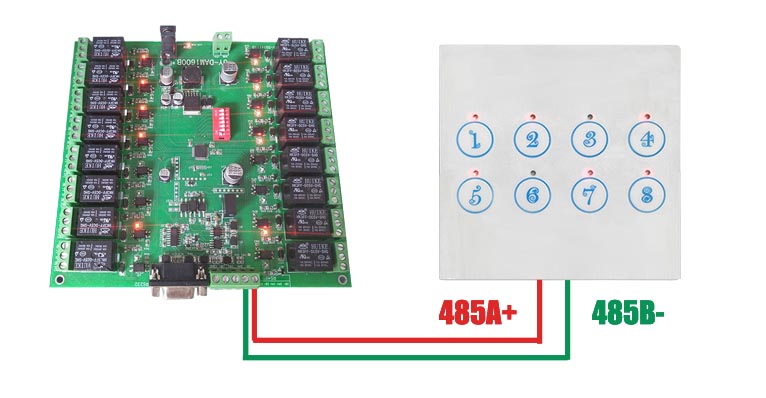 智能按键板485通讯接线 智能按键板485通讯接线